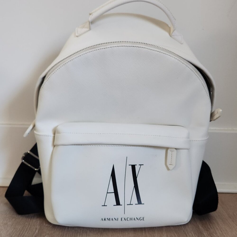 Armani Exchange White Backpack